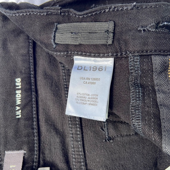 DL 1961 Lily Wide Leg Black Jeans - Picture 16 of 16